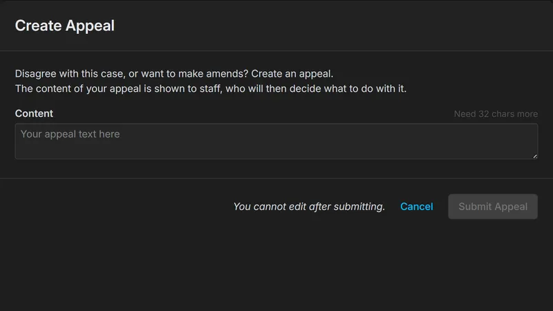 Appeal Existing Bans